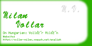 milan vollar business card